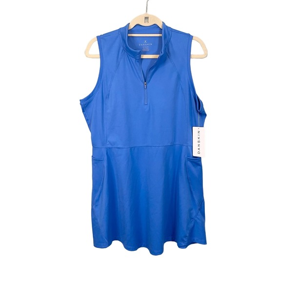 Danskin Dresses & Skirts - Danskin Women's Blue Activewear 1/4 Zip Sleeveless Mini Golf Dress Size XL NWT